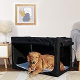 Petsfit Faltbare Hundebox Hundetransportbox tragbares Transportbox Katzenbox Auto Stoff für große kleine Hunde mit Fleece Matte